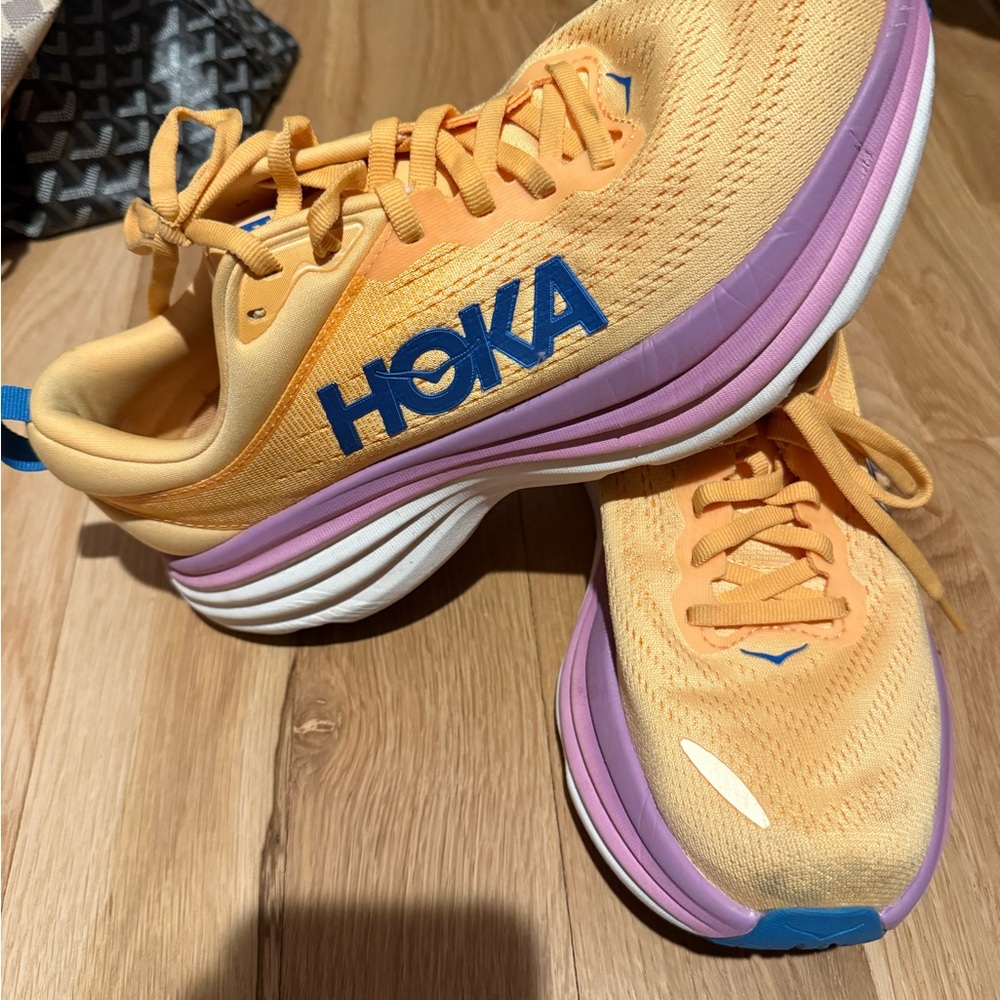 HOKA Women's Orange and Purple Running Shoes